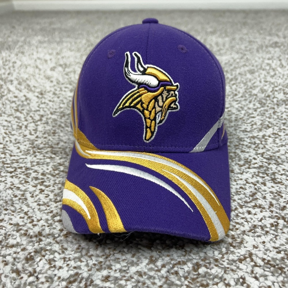 Minnesota Vikings Hat Cap Flex Mens One‎ Size Purple NFL Football Reebok Swirl